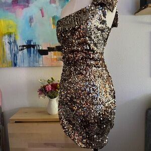 Sequin City Triangle mini dress